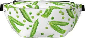 Large Fanny Packs for Women Men Cross Body - funny green Peas Travel Crossbody Bags for Women Trendy, Belt Bag for Women Men Crossbody, Waist Bag for Women With Adjustable Strap