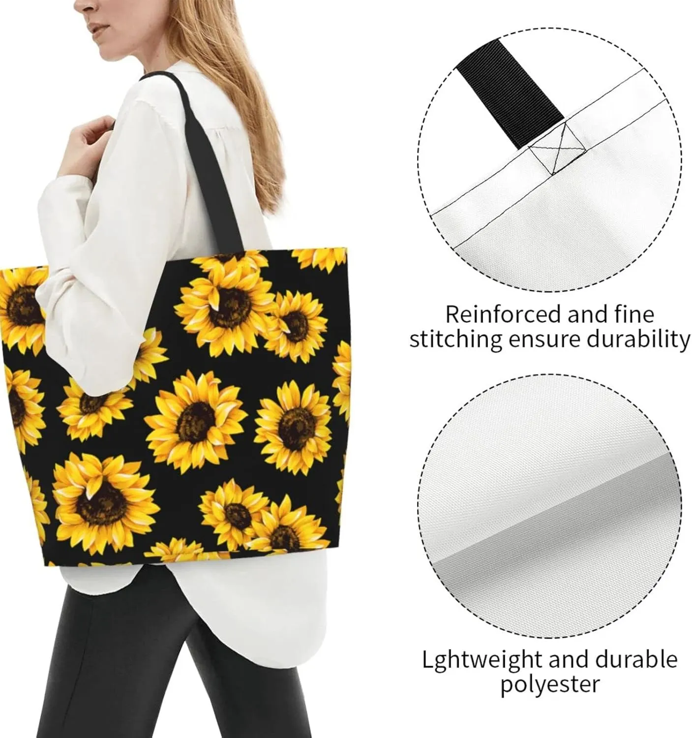 Large Tote Bag for Women Portable Beach Bag Reusable Grocery Bags Funny Gift Bag for Shopping Gym Travel