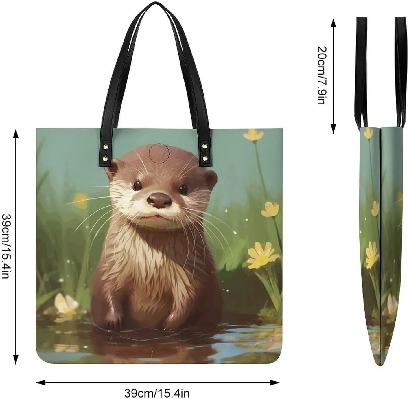 Leather Handbag for Women Tote Bag with Magnetic Buckle Violin Sheet Music Crossbody Bag Shoulder Bag
