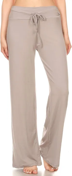 Leggings Depot Women's Drawstring Pajama Pants Wide Leg Casual Comfy Sleepwear for Lounge and Yoga
