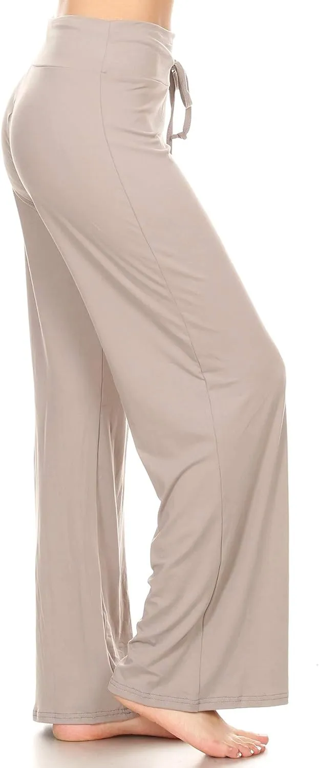 Leggings Depot Women's Drawstring Pajama Pants Wide Leg Casual Comfy Sleepwear for Lounge and Yoga