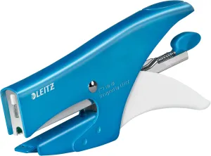 Leitz Pliers Stapler, Office and Home, 15 Sheets, Metal, Ergonomic, Metallic Blue, Wow, 55311036