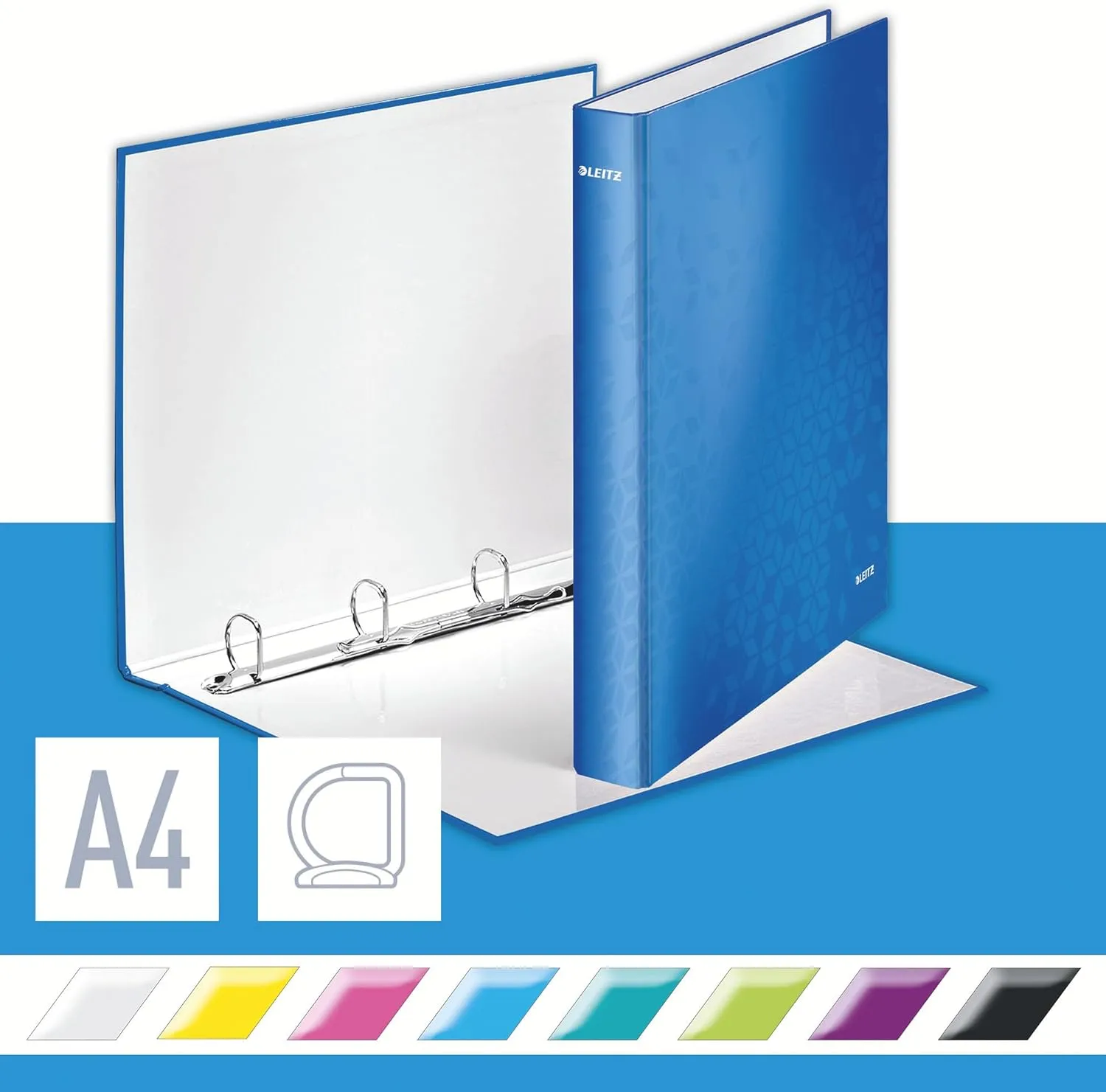 Leitz - Wow 4 Ring Binder A4 25mm Blue