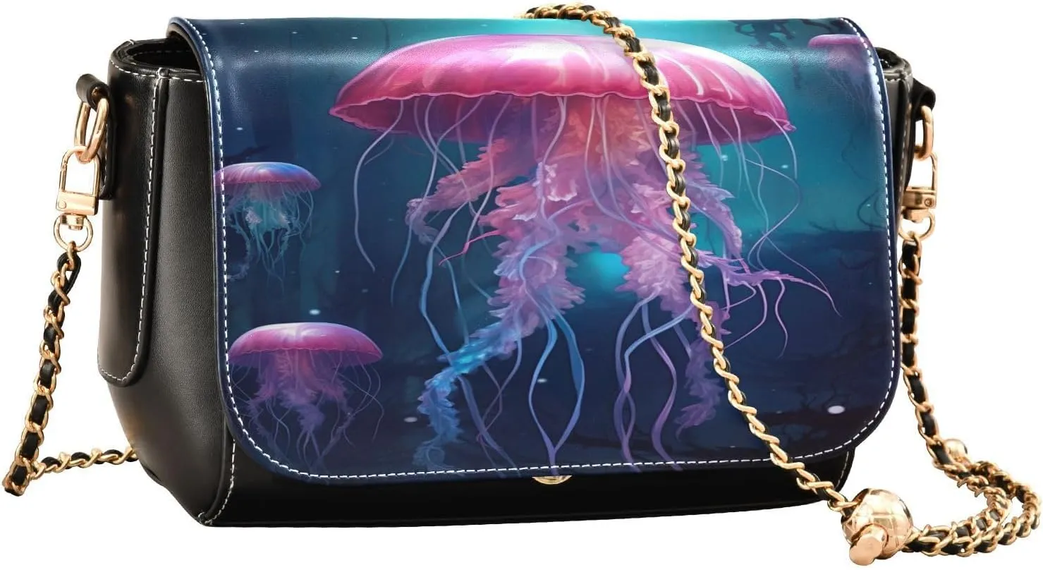 Leprechaun Hat and Clover Medium Leather Crossbody Bag, Leather Crossbody Bags, Shoulder Bags for Women Medium Size
