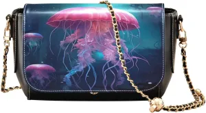 Leprechaun Hat and Clover Medium Leather Crossbody Bag, Leather Crossbody Bags, Shoulder Bags for Women Medium Size