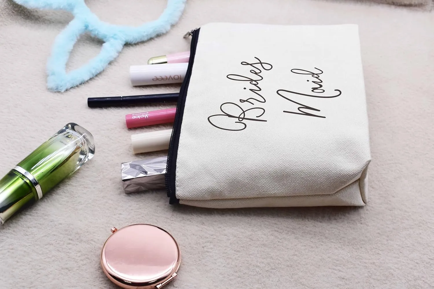 LIBIHUA Bridesmaid Gifts-Bridesmaid Proposal Gifts from Bride-Wedding Present for Maid of Honor-Bachelorette Party Present for Her Besties Friends-Makeup Bag Cosmetic Bag Travel Pouch