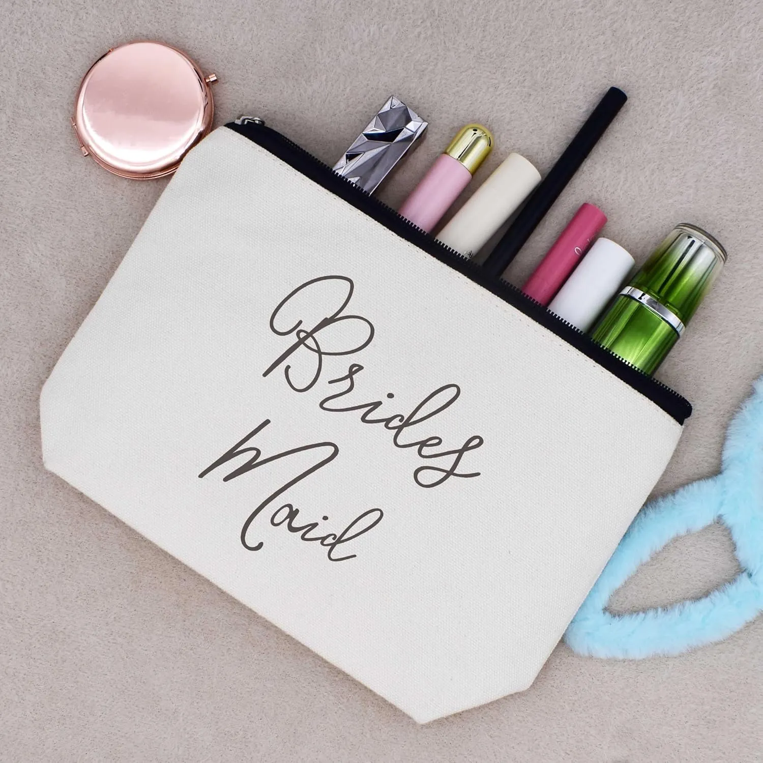 LIBIHUA Bridesmaid Gifts-Bridesmaid Proposal Gifts from Bride-Wedding Present for Maid of Honor-Bachelorette Party Present for Her Besties Friends-Makeup Bag Cosmetic Bag Travel Pouch
