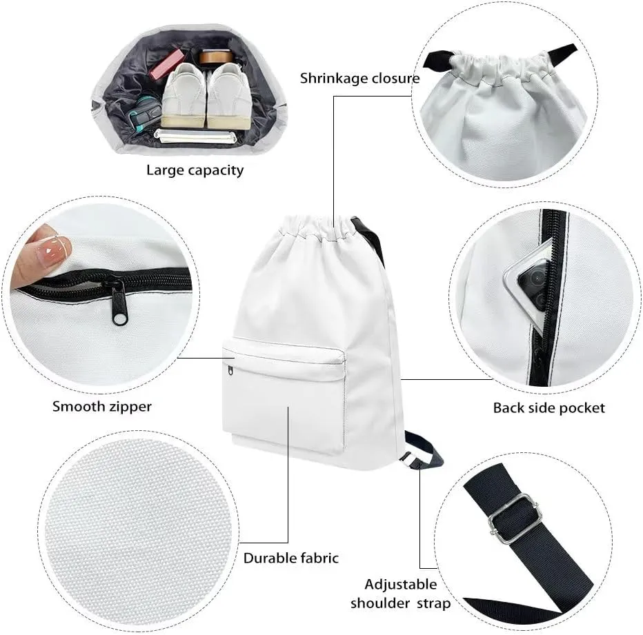 Lightweight String Gym Bag for Men Eagle Spreading Wings Gym Bag with Adjustable Wide Shoulder Straps Drawstring Backpack with Convenient Multi Pockets for Multiple Uses