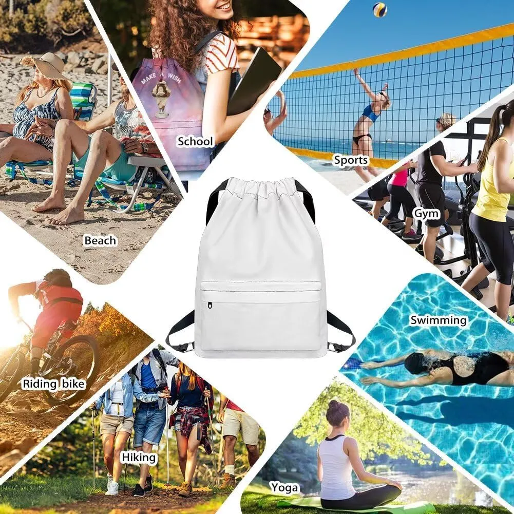 Lightweight String Gym Bag for Men Eagle Spreading Wings Gym Bag with Adjustable Wide Shoulder Straps Drawstring Backpack with Convenient Multi Pockets for Multiple Uses