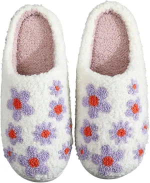 LNERIP Animal Slippers Fruit Slippers Plant Slippers Various Cartoon Patterns Fluffy Soft Memory Foam Retro Indoor Outdoor Home Couple Shoes