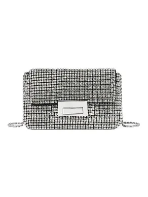 Loeffler Randall June Silver Diamanté Crossbody Bag