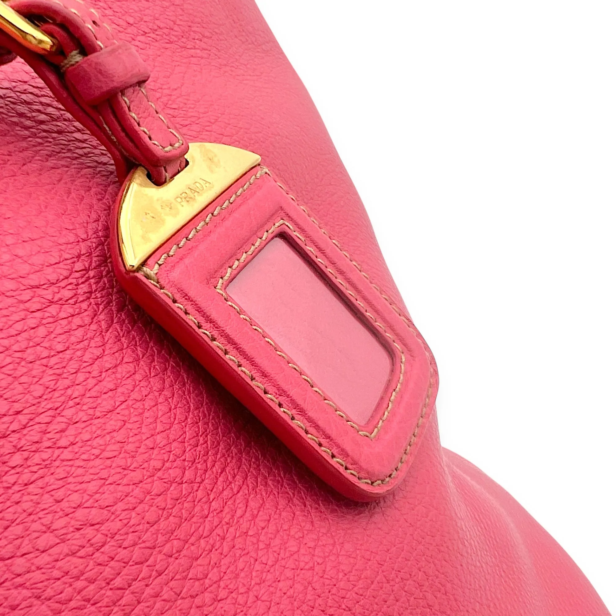 Logo Tote Bag Pink in Calfskin, Gold hardware