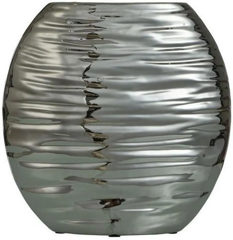 Longlands Lea Short Vase in Modern Style-12 inches Tall and 13 inches Wide-Metallic Chrome Finish 2476-Bel-5019806