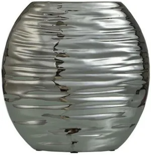 Longlands Lea Short Vase in Modern Style-12 inches Tall and 13 inches Wide-Metallic Chrome Finish 2476-Bel-5019806