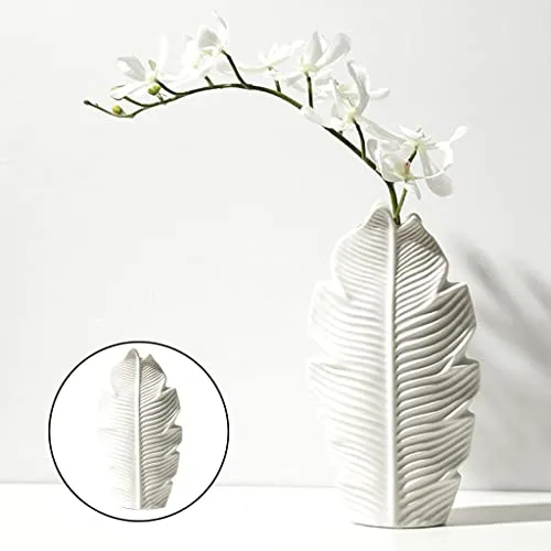 Losas White Ceramic Vase Matte Surface Desktop Modern Minimalist Table Vase L