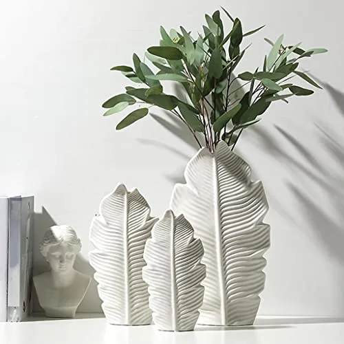 Losas White Ceramic Vase Matte Surface Desktop Modern Minimalist Table Vase L