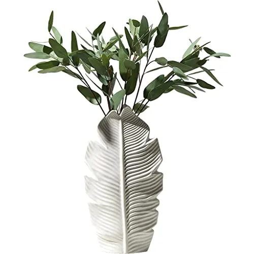 Losas White Ceramic Vase Matte Surface Desktop Modern Minimalist Table Vase L