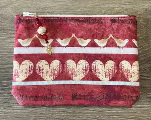 Love Birds with boxed bottom - 19.5cm x 14cm with Zipper Charm