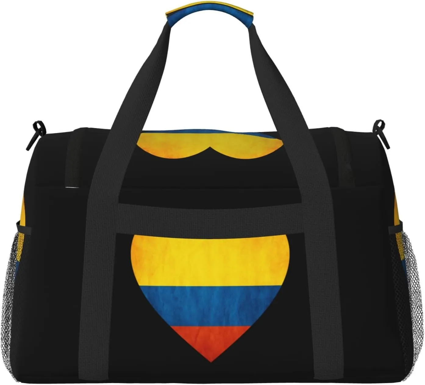 Love Colombia Flag Travel Duffel Bag Large Foldable Waterproof Overnight Bag For Beach Swim Bags Pool Sports Gym