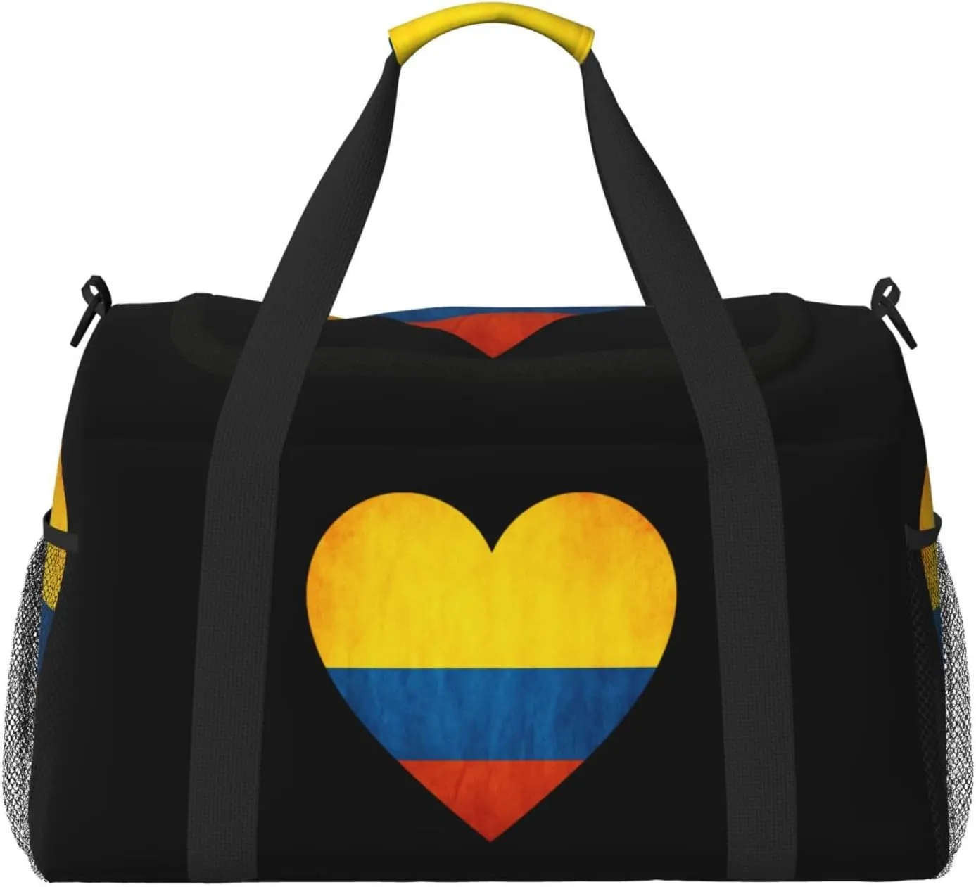 Love Colombia Flag Travel Duffel Bag Large Foldable Waterproof Overnight Bag For Beach Swim Bags Pool Sports Gym