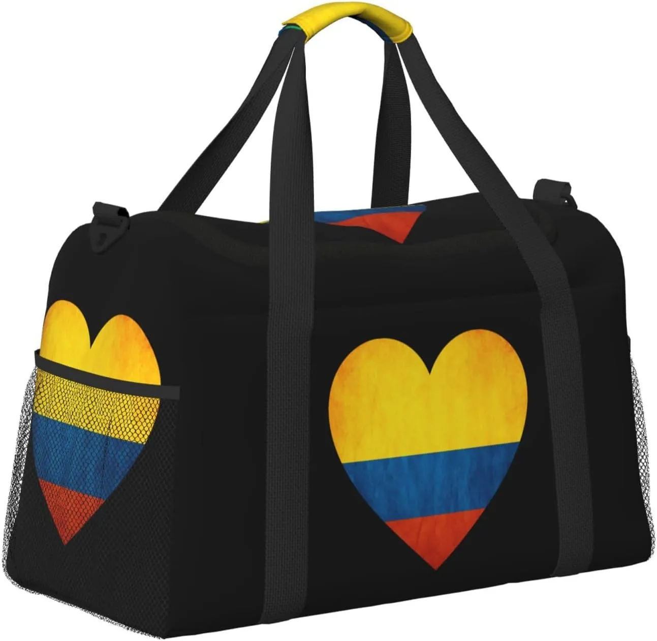 Love Colombia Flag Travel Duffel Bag Large Foldable Waterproof Overnight Bag For Beach Swim Bags Pool Sports Gym