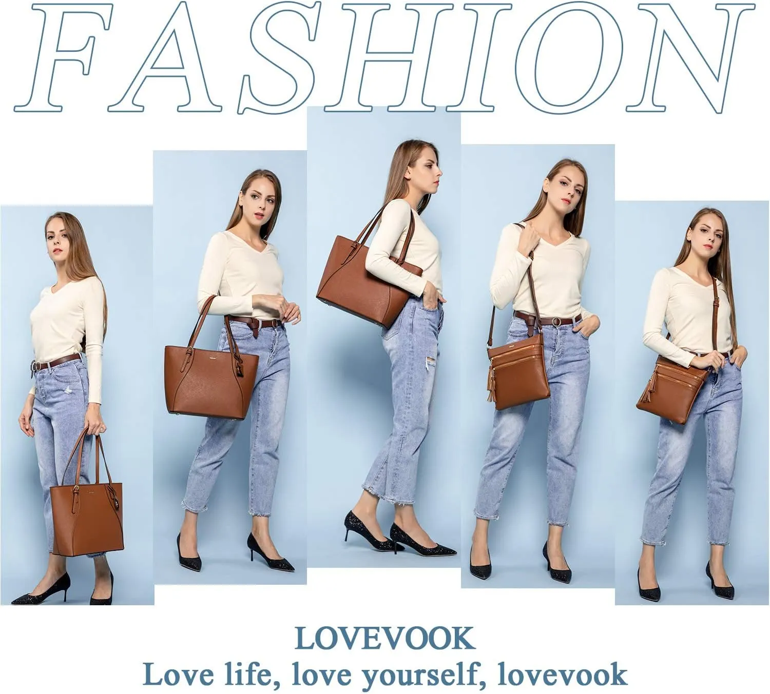 LOVEVOOK Handbags for Women Shoulder Bags Tote Satchel Hobo 3pcs Purse Set