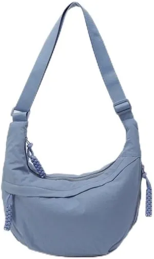 Lushandy Nylon Crossbody Bags for Women, Crescent Bag Luna Bag Casual Hobo Crossbody Purse Dumpling Bags Moon Shoulder Purse
