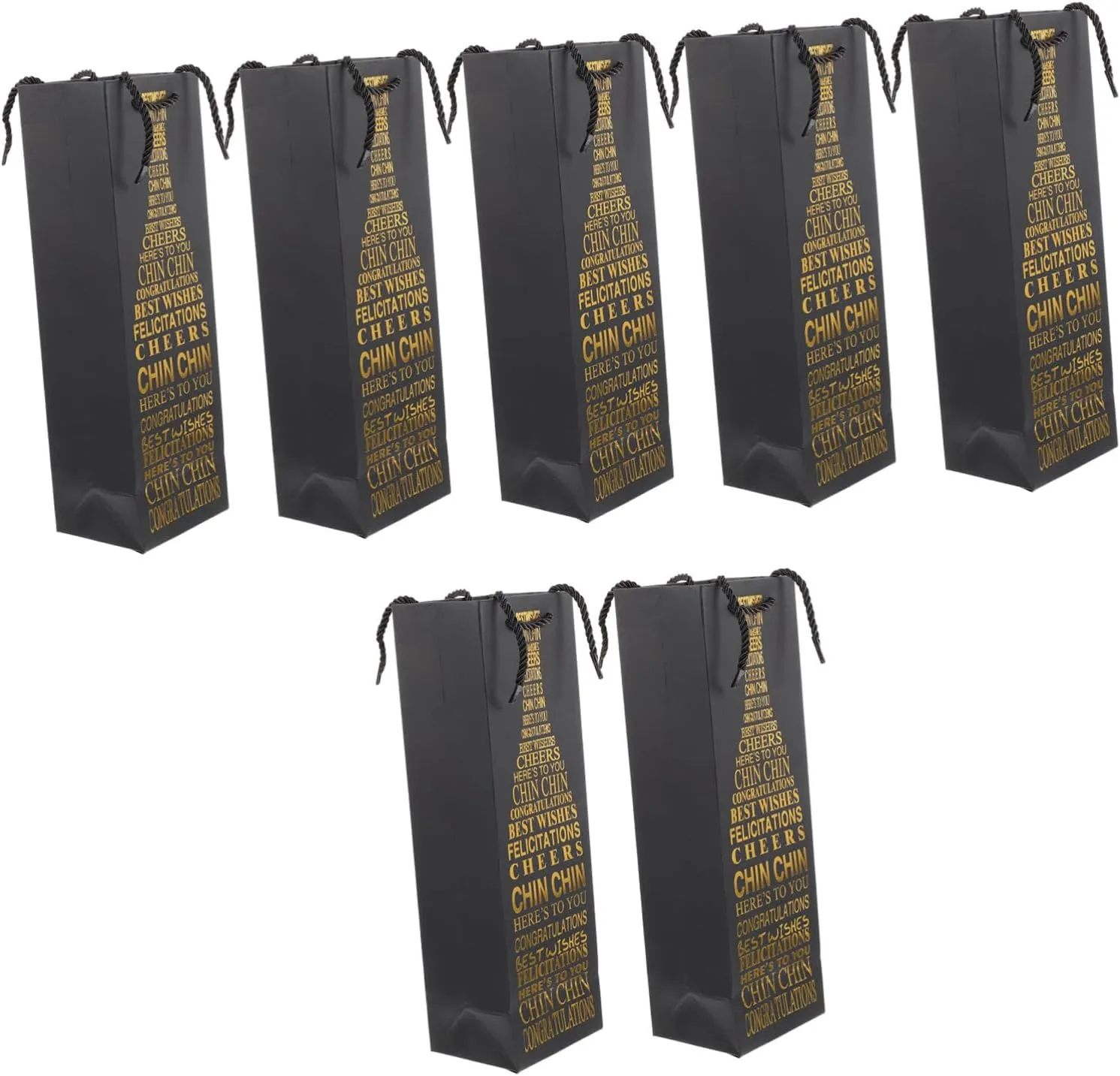 Luxshiny Wine Gifts Gold Bags 10PCS Wine Bottle Bags, Wine Bag Paper Bags Packing Bags for Housewarmings Graduations Thanksgiving Party (Stlye 1) Wine Gifts Gold Bags