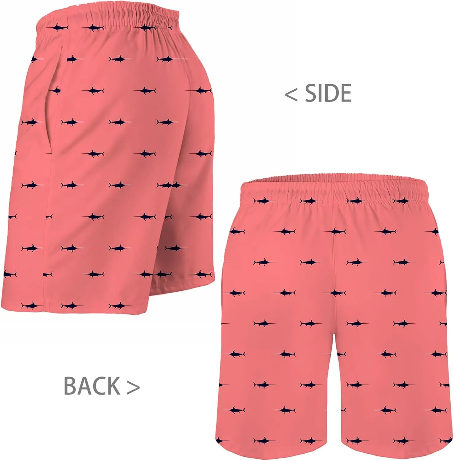 Lzzidou Men's Swim Trunks 8 Inch Inseam Mesh Lining Board Shorts Quick Dry Bathing Suit