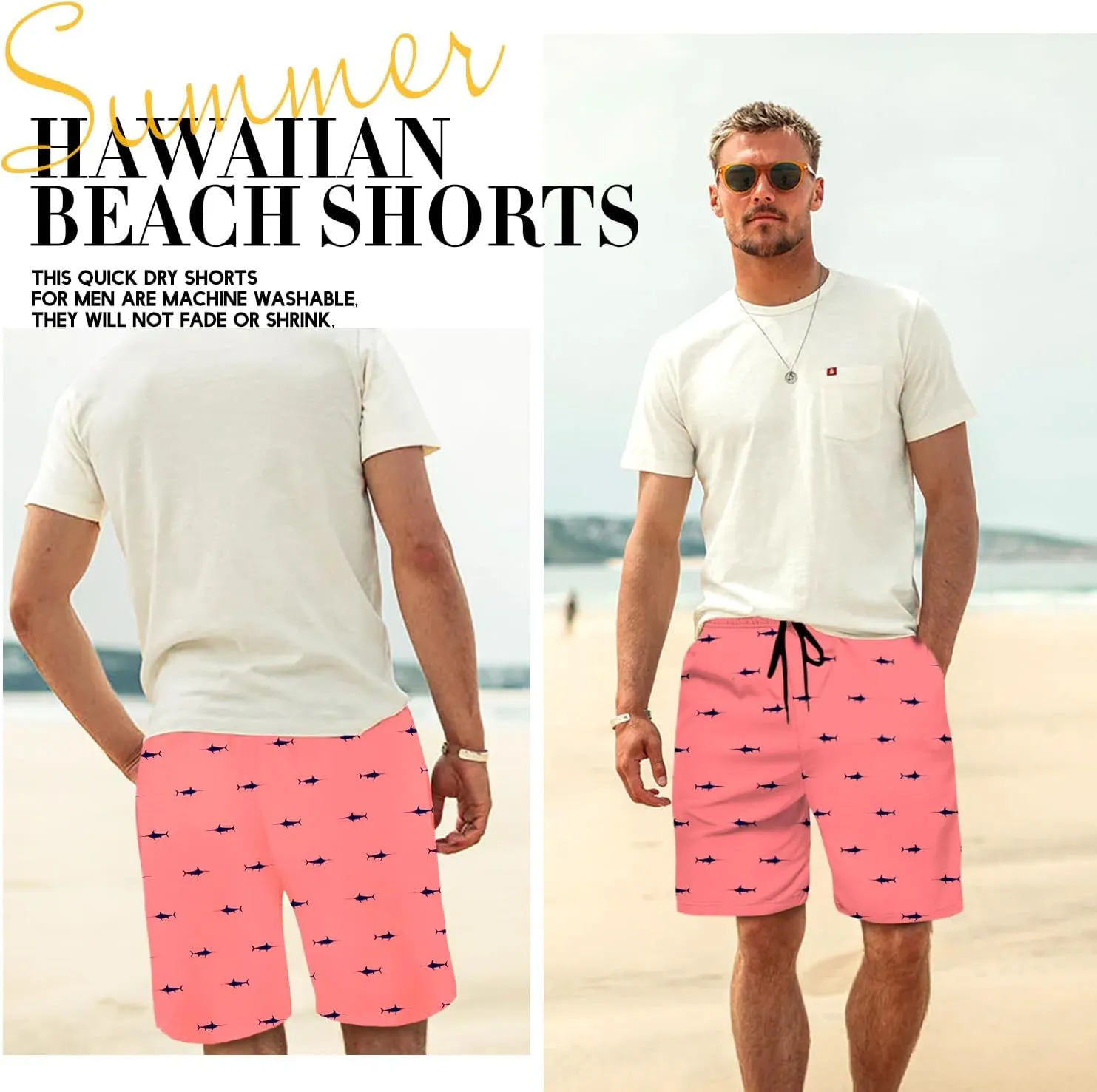 Lzzidou Men's Swim Trunks 8 Inch Inseam Mesh Lining Board Shorts Quick Dry Bathing Suit