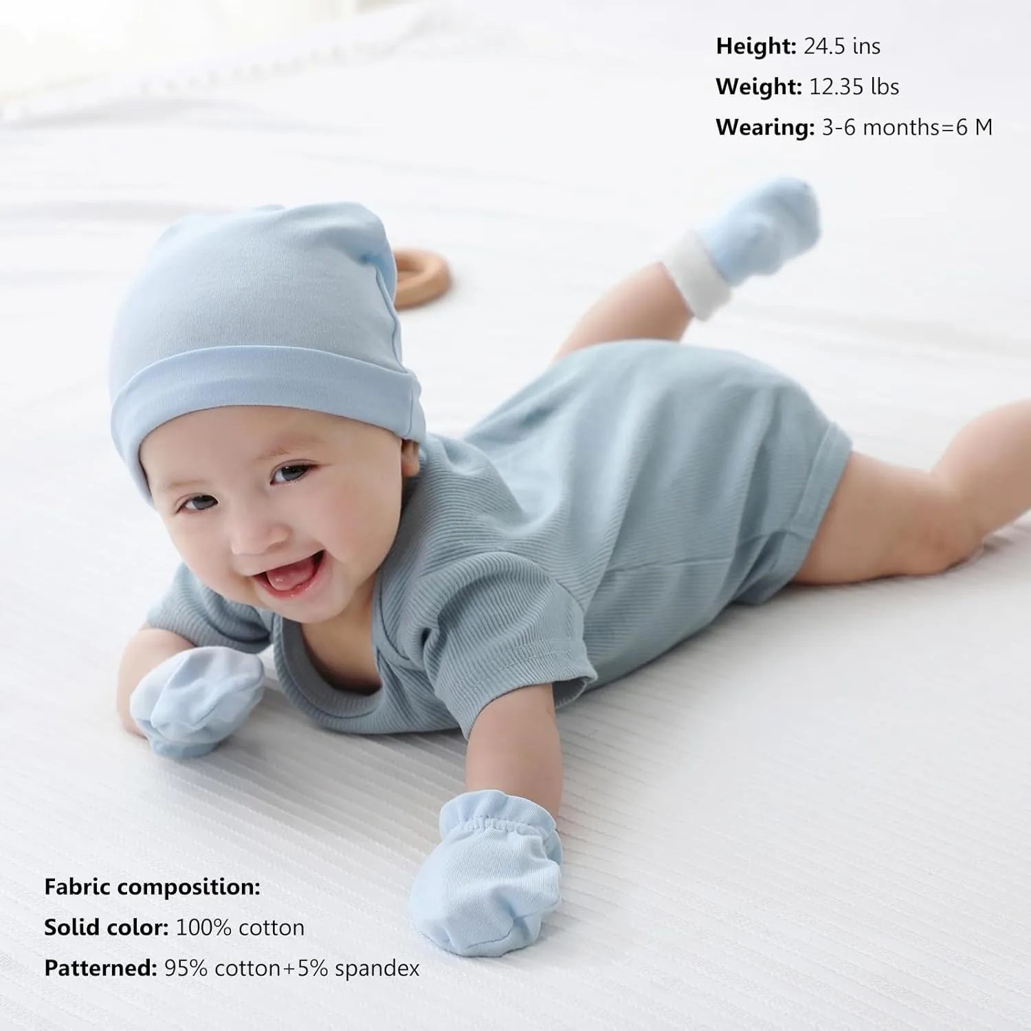 MAMIMAKA Newborn Baby Short Sleeve Bodysuit Cotton One-Piece Baby Clothes 5-Pack, 0-12 Months