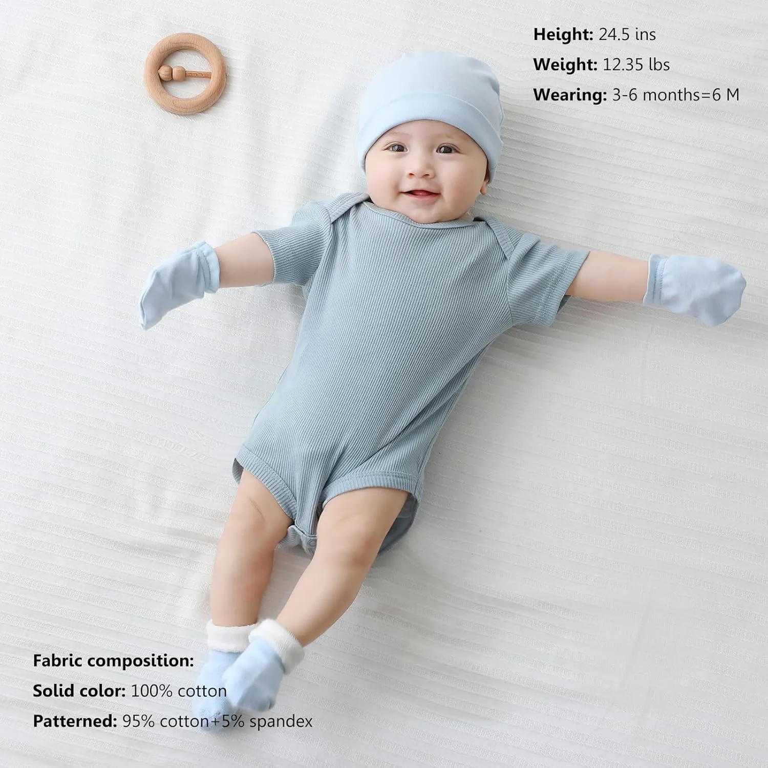 MAMIMAKA Newborn Baby Short Sleeve Bodysuit Cotton One-Piece Baby Clothes 5-Pack, 0-12 Months
