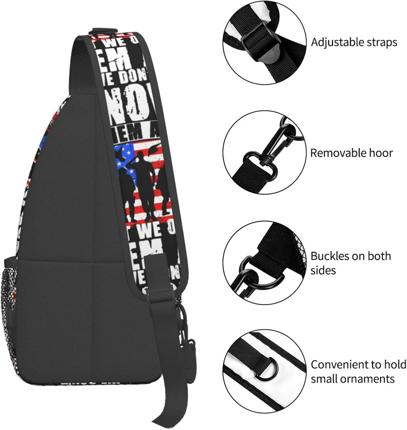 Mardi Gras American Flag Carnival Celebration Sling Bag Crossbody Bag Casual Chest Bags Travel Shoulder Backpack