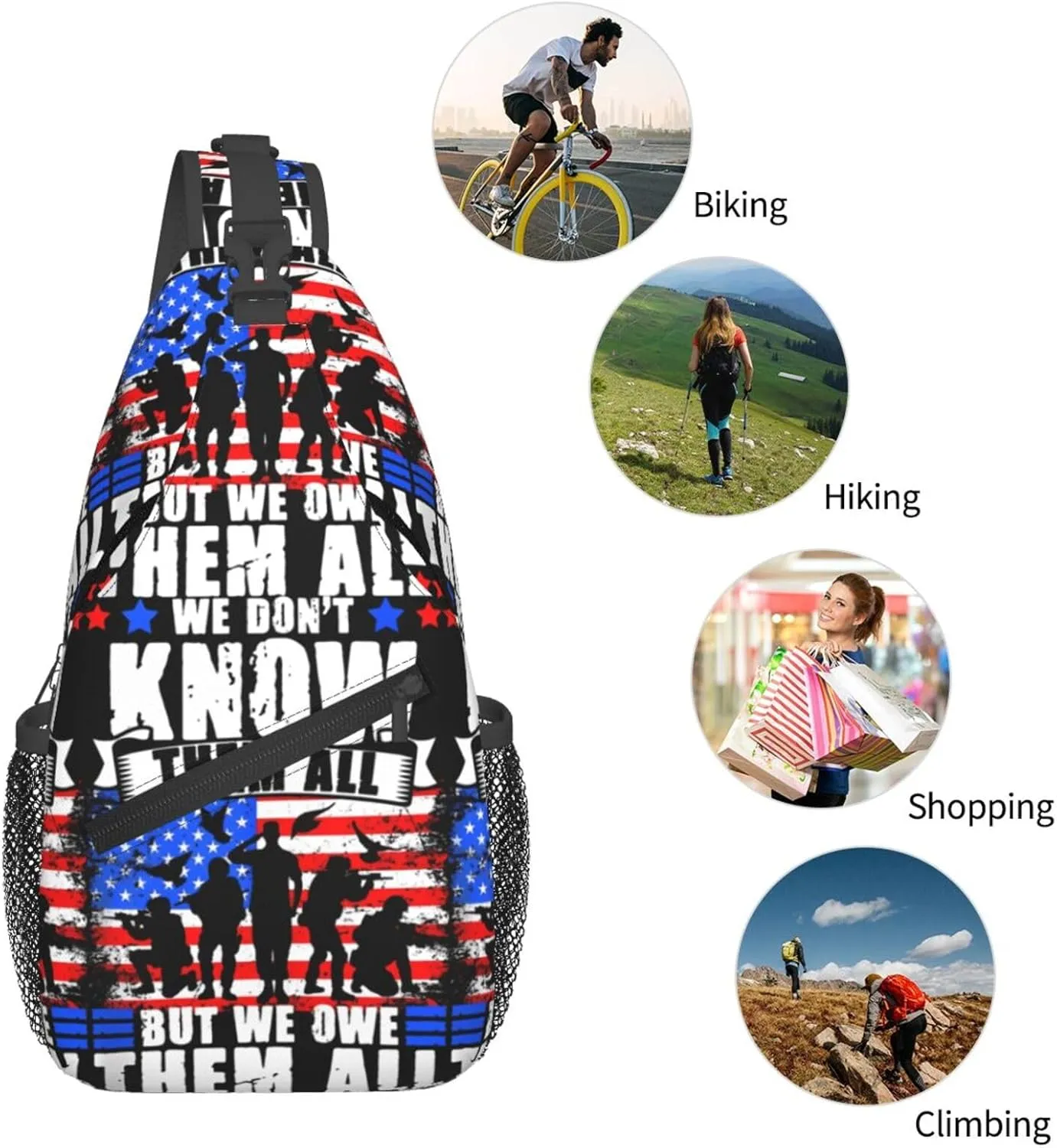 Mardi Gras American Flag Carnival Celebration Sling Bag Crossbody Bag Casual Chest Bags Travel Shoulder Backpack