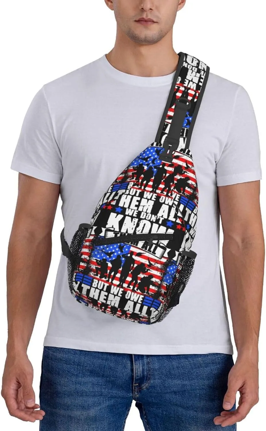 Mardi Gras American Flag Carnival Celebration Sling Bag Crossbody Bag Casual Chest Bags Travel Shoulder Backpack