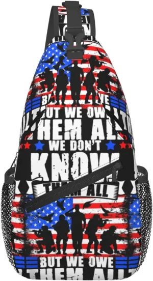 Mardi Gras American Flag Carnival Celebration Sling Bag Crossbody Bag Casual Chest Bags Travel Shoulder Backpack