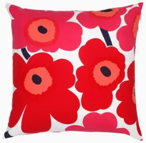 MARIMEKKO Pieni Unikko Cotton Pillow Cover – Refine Your Home Décor with Our Square Cushion Cover W/Side Zip Closure – Modern Pillow Covers 20x20 inches