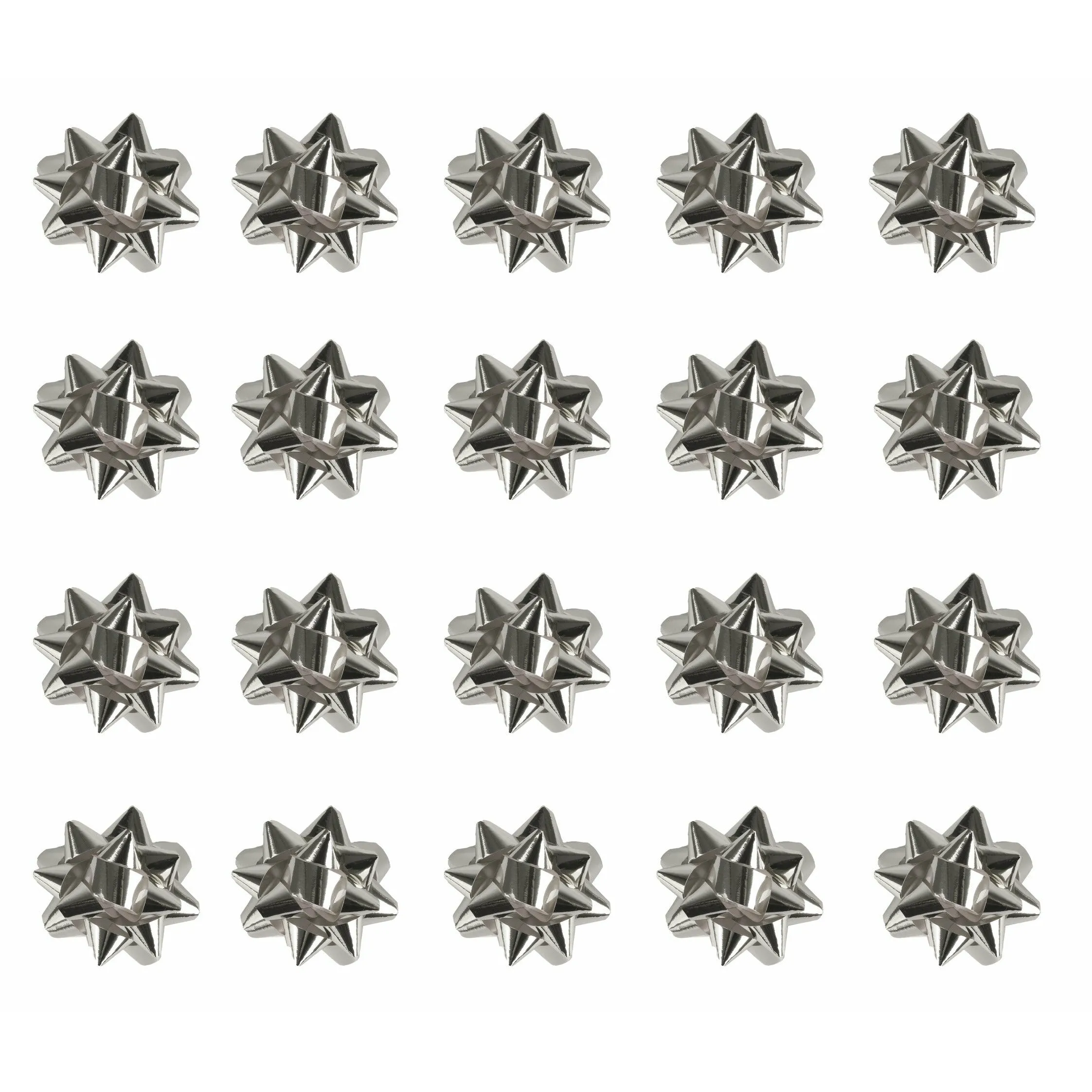 Medium Foil Bows Silver Pack 20
