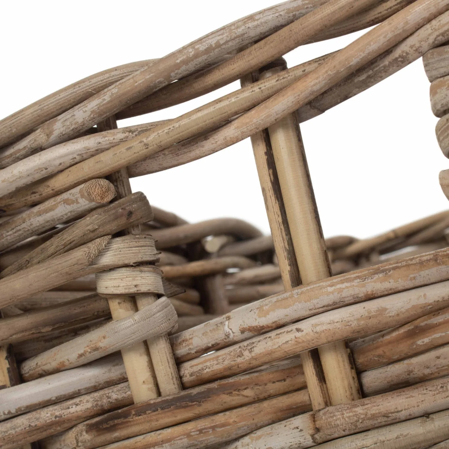 Medium Rectangular Grey Rattan Storage Basket