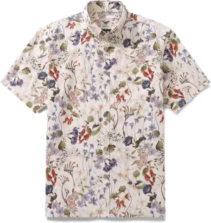 Mens Hawaiian Shirt Cotton Casual Button-Down Summer Beach Shirt Short Sleeve Aloha Shirt Tropical Shirts for Vacation