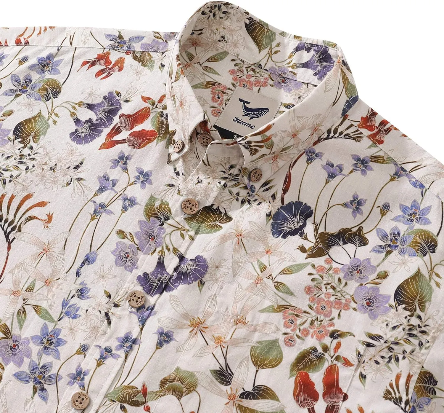 Mens Hawaiian Shirt Cotton Casual Button-Down Summer Beach Shirt Short Sleeve Aloha Shirt Tropical Shirts for Vacation