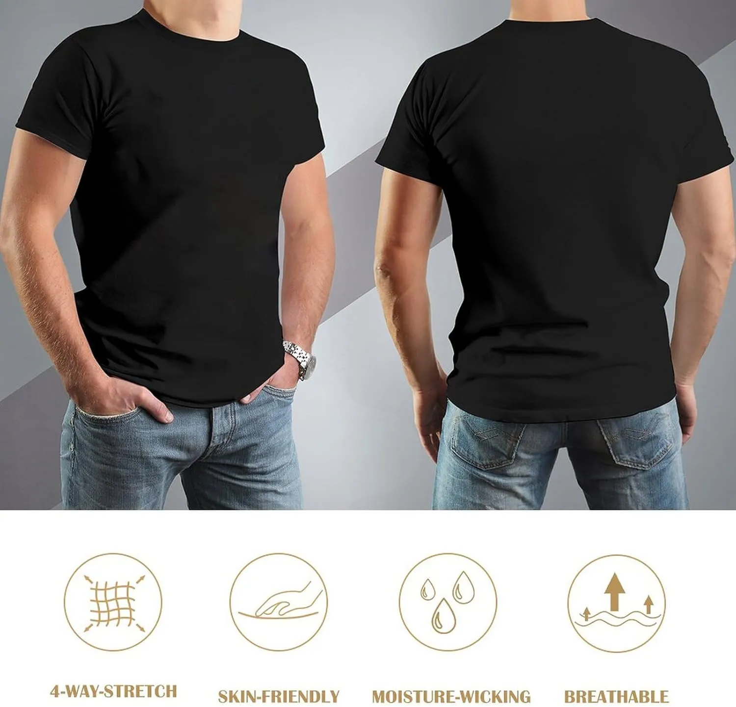 Men's Round Neck T-Shirt Saab Pure Cotton is More Hygroscopic