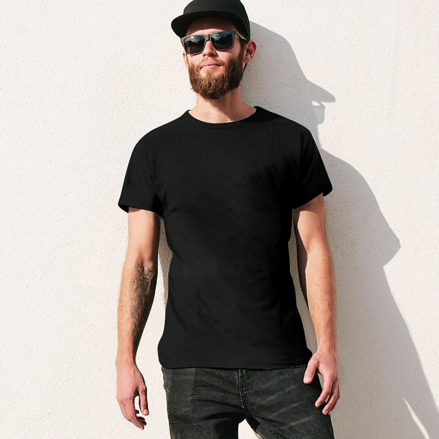 Men's Round Neck T-Shirt Saab Pure Cotton is More Hygroscopic