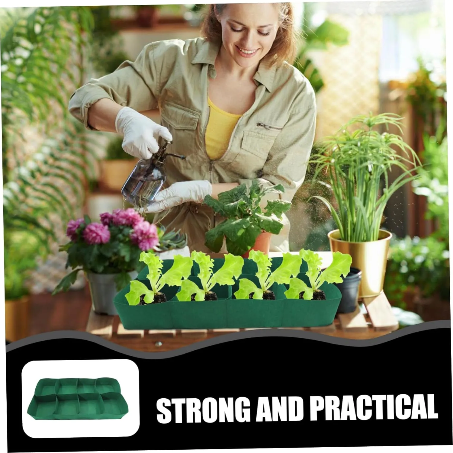 MERRYHAPY Fruit Tree Growing Bag Garden Bed Grow Bags Felt Enhance Plant Growth Small Planting Pouches