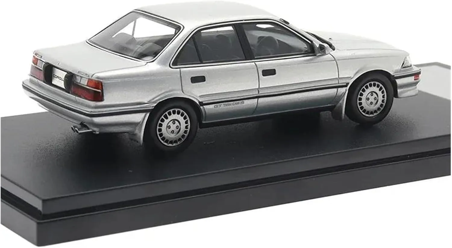 Metal Die Cast Toy Cars Scale Resin Diecas 1:43 for Corolla Sedan GT 1987 Classic Vehicles Model Car Toy Collection Decoration for Home Or Office Décor(Silver)