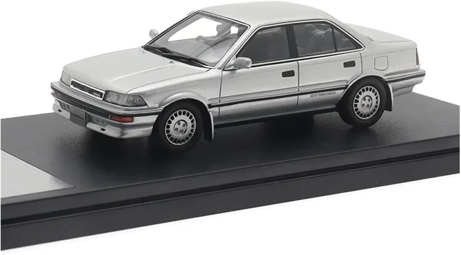 Metal Die Cast Toy Cars Scale Resin Diecas 1:43 for Corolla Sedan GT 1987 Classic Vehicles Model Car Toy Collection Decoration for Home Or Office Décor(Silver)