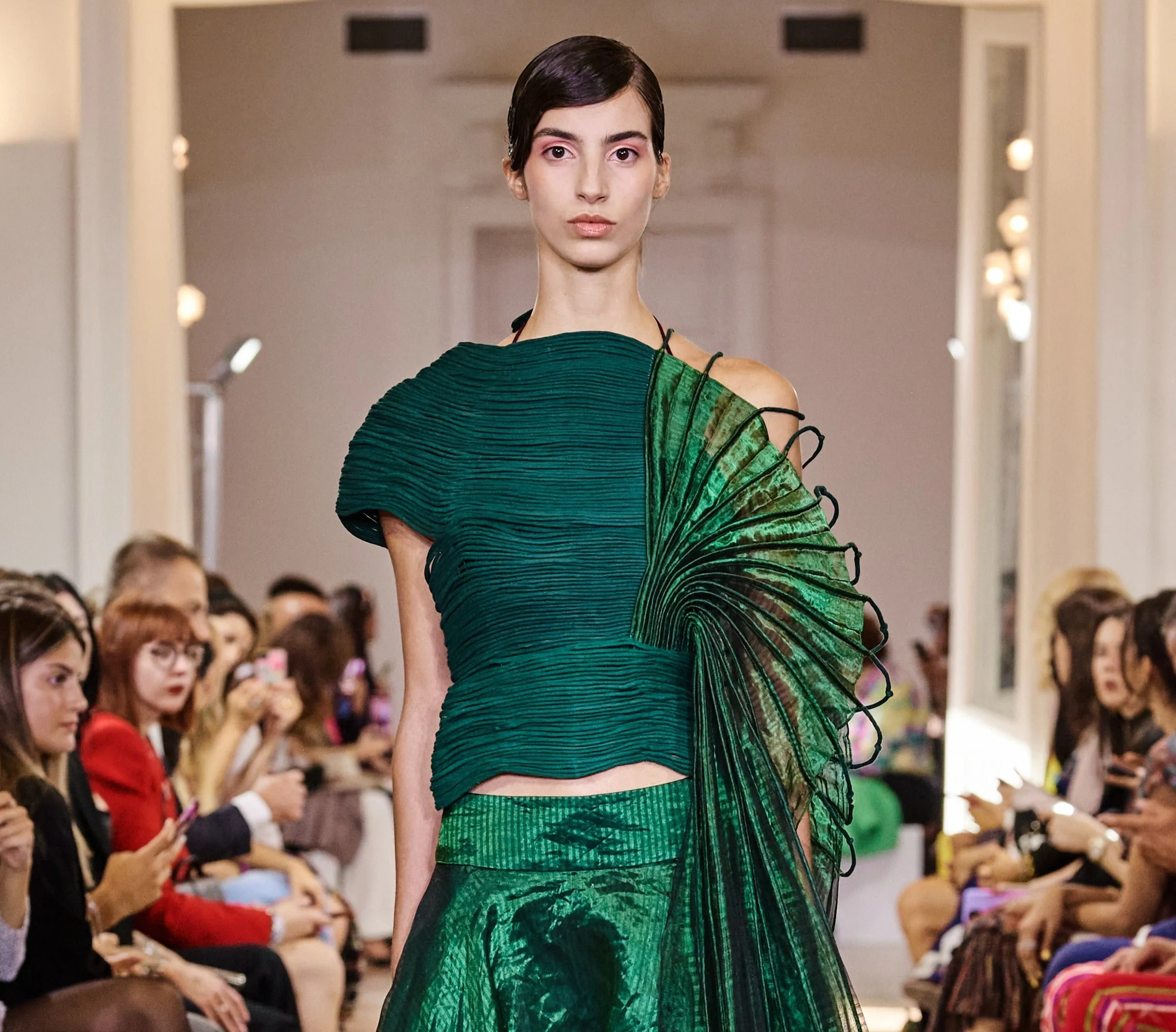 Metallic Corded Top and Wave Skirt