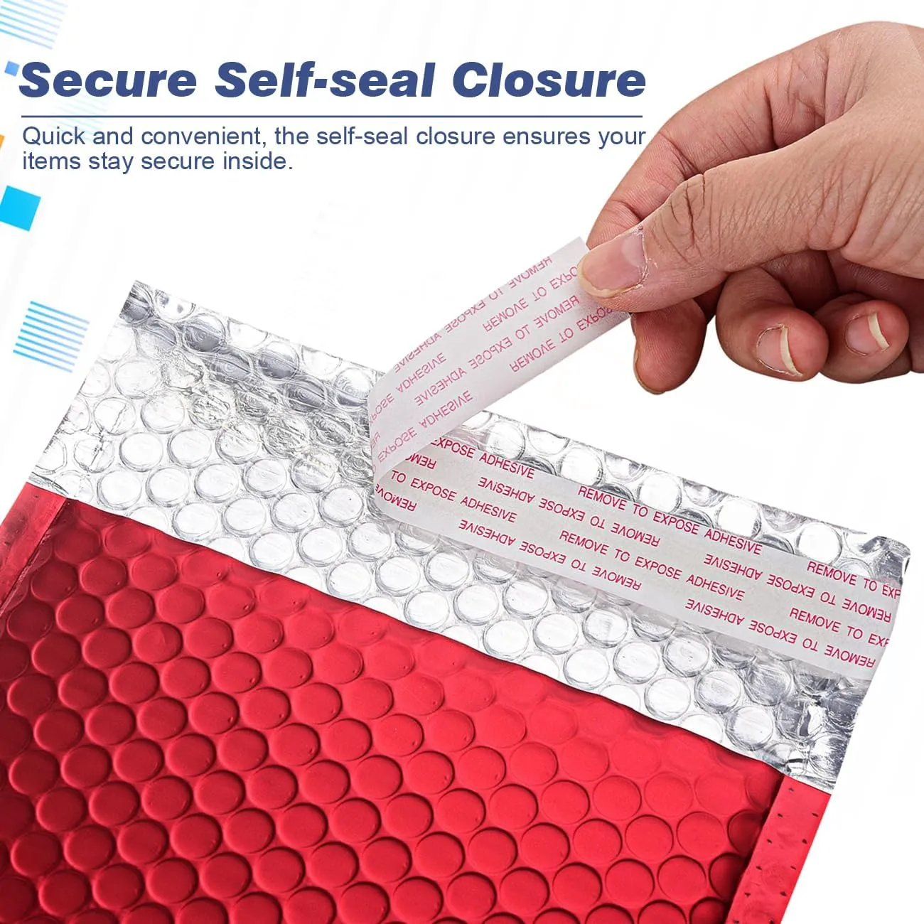 Metallic Matte Red Bubble Mailers Mailing Padded Envelopes 6x10 Inch- Self-seal Closure Bubble Shipping Bag 25pcs