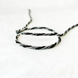 Metallic Silver, Black & Gray Twisted Cord