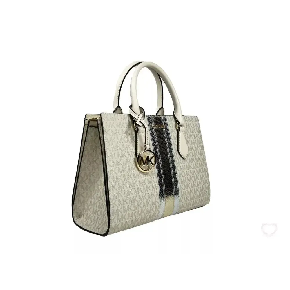 Michael Kors Sheila Medium Crossbody Satchel Purse Bag Pale Gold